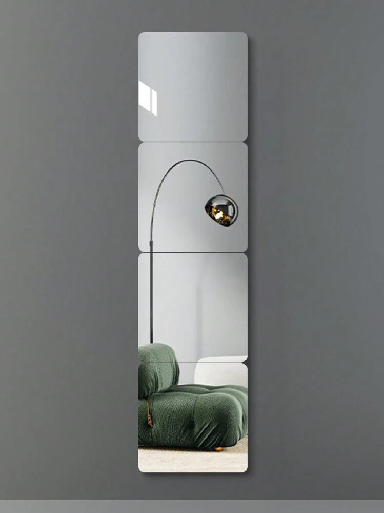 Set di 4 specchi da parete in plexiglass acrilico - 30,5 cm - Senza cornice - Specchio grande e lungo - Rimovibile - Per parete, camera da letto, pavi | Leroy Merlin
