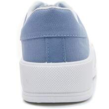 Canvas Sneaker With Chunky Sole And Classic Details - Blue - View 3