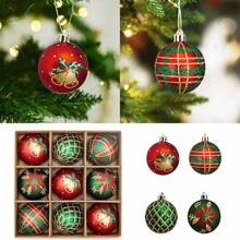 9 Piezas Bolas de Navidad Adornos de Bolas de Navidad de 60 mm Decoración de Árbol de Navidad Bolas Inastillables Adornos de Bolas Colgantes Decorativos de Temporada para Fiesta de Navidad Boda Vacaciones Decoración del Hogar Rojo Verde