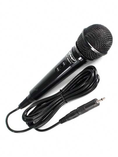 Microfone Preto Dinâmico P10 Metálico.