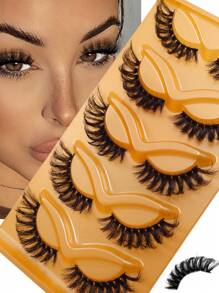 5 Pairs Of Fox-Inspired Eyelashes, Includes Curled And Extended Eyelashes For Seductive, Foxy Eyes - Fluffy Lashes - View 1