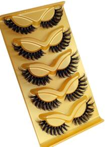 5 Pairs Of Fox-Inspired Eyelashes, Includes Curled And Extended Eyelashes For Seductive, Foxy Eyes - Fluffy Lashes - View 3