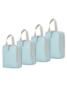 4 包可扩展压缩打包袋 - 使用易于使用的储物袋整理和压缩旅行行李、手提箱和背包，实现高效旅行和无压力打包 - 彩色 - 查看 12