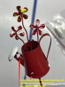 1 Pieza Maceta En Forma De Mini Regadera De Hierro Para Plantar Suculentas, Decoracion Para Jardín, Paisaje Decorativo, Color Aleatorio - Multicolor - Ver 5