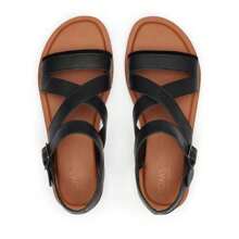 Toms Women's Sloane Leather Flat Sandals - Black - View 4