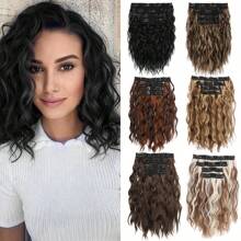 Hair Extension 4pcs Clip In Hair Extension 12" Short Curly Wavy Beige Hair Extension Invisible Lace Weft Female Natural Soft Wig, Halloween - Multicolor - View 3