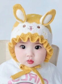 1 chiếc mũ bảo vệ tai cho bé, dễ thương & đáng yêu, phong cách mùa đông mới, phù hợp cho trẻ sơ sinh trai và gái, mũ đan - 1PC - Xem 6