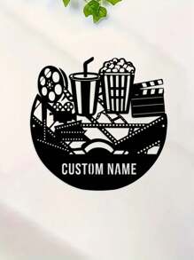 1 Custom Movie Night Metal Wall Art Logo Personalized Vintage Movie Iron Decoration Custom Home Theater Metal Signage The Perfect Gift For Movie Lovers Vintage Movie Popcorn Design Wall Hanging The Perfect Home Improvement Housewarming Gift For Movie Actors, Valentine's Day, Valentine's Day Decor Gifts Birthday Graduation
