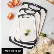 Set de 3 tocătoare din plastic - Tocător antiderapant, ușor de curățat pentru carne, fructe, legume - Bloc de măcelar, accesoriu esențial de bucătărie - Multicolor - Vizualizare 10