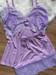 Women Pajama Sets - Lilac Purple - View 1