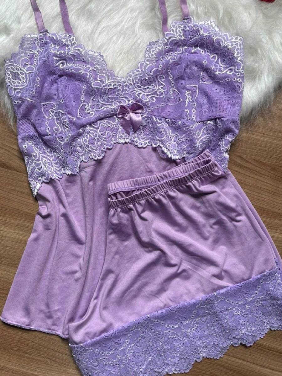 Women Pajama Sets - Lilac Purple - View 1