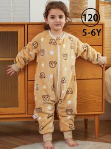 MICHLEY 1件装法兰绒婴儿睡袋，长袖拉链可穿戴睡袋，适合秋冬季男女宝宝，可爱休闲，适合休闲度假的宝宝用品