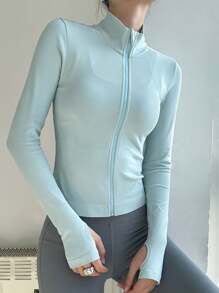 Women's Professional Seamless Zipper Jacket, Tight-Fitting Activewear For Running, Gym, Yoga
