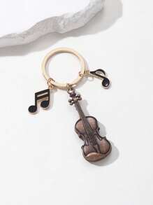 1 szt. Metalowy brelok w kształcie skrzypiec, ozdobny brelok do kluczy dla przyjaciół, prezent, akcesoria samochodowe, zawieszka do torby, szkoła, urocze gotyckie smycze do torebek Y2k z uchwytem na identyfikator, akcesoria samochodowe, zawieszki do torebek