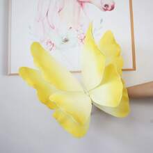 1 pieza Mariposas de seda 3D iridiscentes, acentos decorativos vibrantes: Adornos de boda de malla gigante para sesiones de fotos y celebraciones - Diseños elegantes y realistas para el hogar, fiestas, el Día de San Valentín, regalo