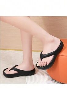 Flip Flops For Women,Slippers Non-Slip Ultralight Thick Bottom Flip Flops Soft Bottom EVA Sandal Slippers - Black - View 3