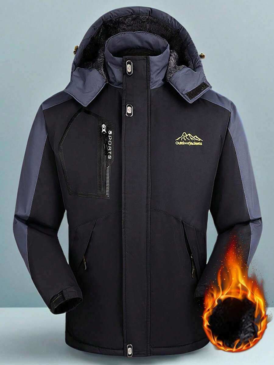 Herren Lässig Outdoor Sport Warme Kapuzen Winddichte Wasserdichte Softshell Jacke für Herbst/Winter