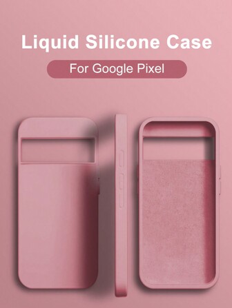 Apple Pink Luxury Liquid Silicone Solid Color Phone Cases For Pixel 6A 7A 8 9 Pro XL Shockproof Soft Back Cover Fall Protection Case Accessories