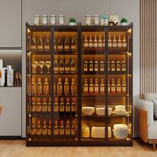 HNEBC Tall Storage Cabinet Up To 70", LED Kitchen Pantry Cabinet With Human Body Induction, 5 Tier Bookcase Display Cabinet With Adjustable Shelves For Living Room Office - màu đen - Xem 6