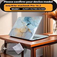 有 4 种大理石图案可供选择，并配有键盘保护膜。它与 MacBook Air Pro 保护套、13/14/15/16 英寸电脑保护套兼容，并配有键盘保护膜，A1370、A1534、A1502、A1707、A2337、A1932、A2179、A2338、A1706、A1708、A2681 塑料硬壳笔记本电脑保护套，黑色、蓝色大理石图案 A2485 A2442、A1466 A1369