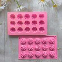 1/2/3pcs 15-Cavity Mini Rose Silicone Mold, Suitable For Making Mini Flower Shaped Soap, Wax Blocks, Plaster Fragrance Stone, Crystal Epoxy Decorations And Other Craft Items - Pink - View 9