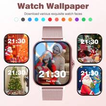 MixtataDi Smart Watch,Multifunctional Sports Smartwatch, Wireless Calls/Wireless Music, Message Notification,Customizable Watch Faces, Multiple Sports Modes, Compatible With Android,Unisexo - Golden-two Straps - View 2