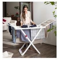 Tendedero Plegable Blanco Con Alas - Resina Sistent - Cierre De Seguridad - Resistente Al Sol Y A La Intemperie, Incluye 20 Clips(180x108x55cm) - Weiss - View 2