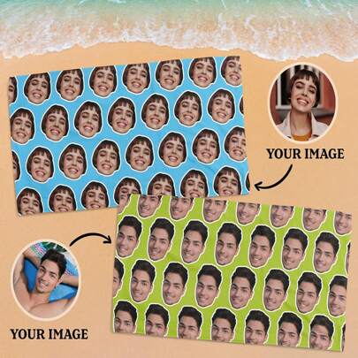 Custom Photo Beach Towels, Custom Image Beach Towels, Bath Towels, Custom Facial Bath Towels, Custom Pet Face Towels, Custom Printed Towels Summer Holiday Bathroom Decor Travel Essentials Travel Accessories Beach Essentials,Sunny Journey