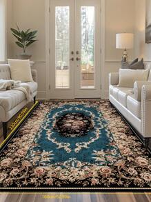 1pc Bohemian Vintage Design Area Rug, Padrão Geométrico Poliéster Grosso Loop Pile Retangular Fácil Cuidado Lavável Antiderrapante Backing Carpet Para Sala de Estar, Corredor, Cabeceira, Sala de Estar, Quarto, Escritório, Cozinha, Decoração de Casa de Fazenda