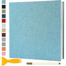 Álbum de fotos autoadhesivo con páginas magnéticas, para fotos de 4x6, 5x7, 8x10, libro de dibujo con bolígrafo metálico, adecuado para regalo, familia, boda, de 11x10.6 pulgadas, 40 páginas, color blanco