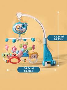 1 件婴儿床摇铃，带音乐、灯光和投影，45° 科学角度防止斜视，360° 可旋转，出牙玩具，温暖夜灯，梦幻投影，教育、安抚玩具，感恩节、圣诞节、生日礼物