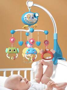 1 件婴儿床摇铃，带音乐、灯光和投影，45° 科学角度防止斜视，360° 可旋转，出牙玩具，温暖夜灯，梦幻投影，教育、安抚玩具，感恩节、圣诞节、生日礼物
