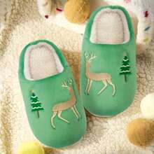 Christmas Slippers For Kids Reindeer Slippers For Girls Boys Fluffy Plush House Slippers Shoes Cozy Warm Winter Slippers Non-Slip Indoor Outdoor Shoes