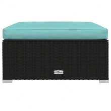 8 Piece Black Poly Rattan Outdoor Lounge Set With Cushions Comfortable Seating For Patio Garden And Balcony