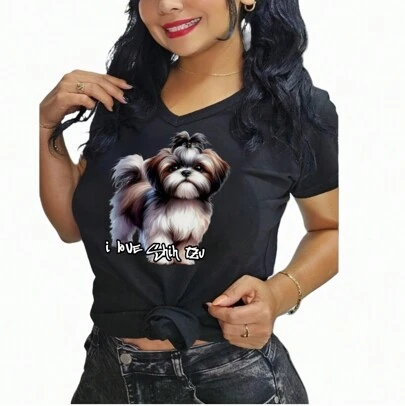 Playera DAMA PERRITO SHIH TZU