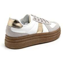 Women's Casual Comfortable Thick Sole Sneakers, Versatile For Daily Wear - Gold - View 5