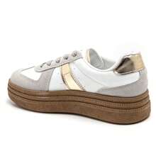 Women's Casual Comfortable Thick Sole Sneakers, Versatile For Daily Wear - Gold - View 4