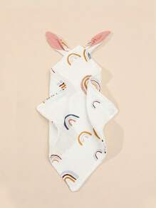 1pc Baby Drool Bib, Floral Print Soft Double-Layer Muslin Cloth Drool Bib With Bunny Ears - Multicolor - View 15