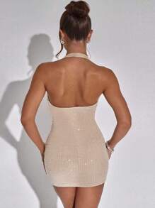 New Women's Fashionable And Sexy Halterneck Low-Cut Backless Slim Fit Hip-Hugging Dress