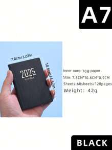 2025 A7 Planner Notebook, Weekly Planner With Daily Schedule, Mini Portable Diary Notebook, PU Leather Cover, English Planner With To-Do List, Tasks, Expense Tracker, And Meal/School Supplies Organizer - Multicolor - View 17