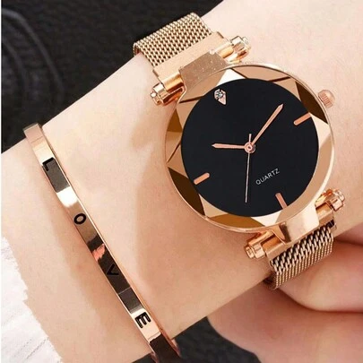 2 chiếc đồng hồ đeo tay đính đá Rhinestone trơn dễ thương cho bé gái, trang sức, trở lại trường