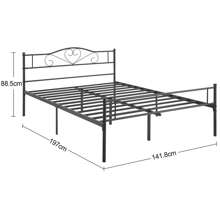 VECELO Single/Double Size Metal Bed Frame With Headboard And Footboard, Metal Platform Bed Frame, Metal Slats Support, No Box Spring Needed - Black - View 3