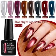 Valentines Cat Eye Gel Nail Polish Set, 7ml Moonlight Magnetic Cateye Gel Polish, Autumn Winter Jelly Maillard Color Cateye Gel With Magnet Stick Included, Semi Permanent UV Gel Soak Off Nail Art Varnish For Valentines Decor Manicure Kit With Box Nail Art DIY Gift For Women - 彩色 - 查看 2
