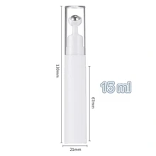 1 pezzo Contenitore in plastica da 15ml con rullo per contorno occhi, bottiglia con rullo massaggiante a pressione per applicare la crema contorno occhi e ridurre le rughe sottili, bastone da massaggio portatile, elemento essenziale per la bellezza da viaggio