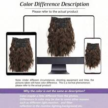 Hair Extension 4pcs Clip In Hair Extension 12" Short Curly Wavy Beige Hair Extension Invisible Lace Weft Female Natural Soft Wig, Halloween - Multicolor - View 8