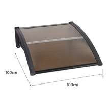 Auvent Marquise For Porte D'Entrée Panneaux En PC Structure En Aluminum - Brown - View 8