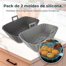 Cecotec Ctec Pack 2 Moldes Silicona Circulares Airfryer Cfry TwinBucket Pack Accessories, 22,5x13x8,6cm, Libre de BPA, 140 g Cada - ✅ Entrega de 3-5 días