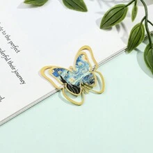 A Vivid And Beautiful Oil Painting Butterfly Metal Book Clip Bookmark, The Warmest Reading Gift For Loved Ones, Suitable For Marking On Study And Office Pages.