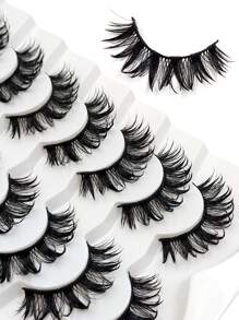 Asiteo 7 Pairs Moisturizing False Eyelashes, Fluffy Faux Mink Lashes, Natural Curly, Suitable For Daily Wear And Party Makeup - 尖尾漫畫款 - 查看 2