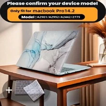 有 4 种大理石图案可供选择，并配有键盘保护膜。它与 MacBook Air Pro 保护套、13/14/15/16 英寸电脑保护套兼容，并配有键盘保护膜，A1370、A1534、A1502、A1707、A2337、A1932、A2179、A2338、A1706、A1708、A2681 塑料硬壳笔记本电脑保护套，黑色、蓝色大理石图案 A2485 A2442、A1466 A1369
